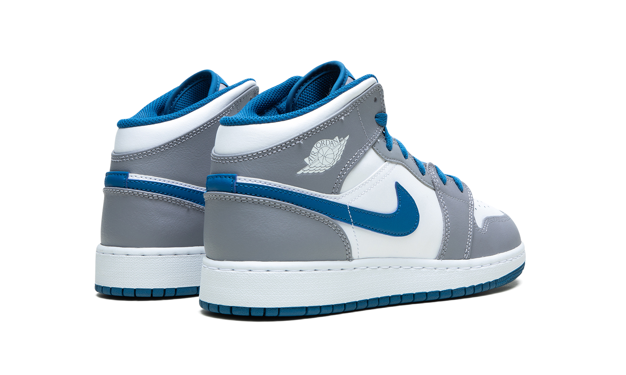 Air Jordan 1 Mid True Blue Cement (GS) 4