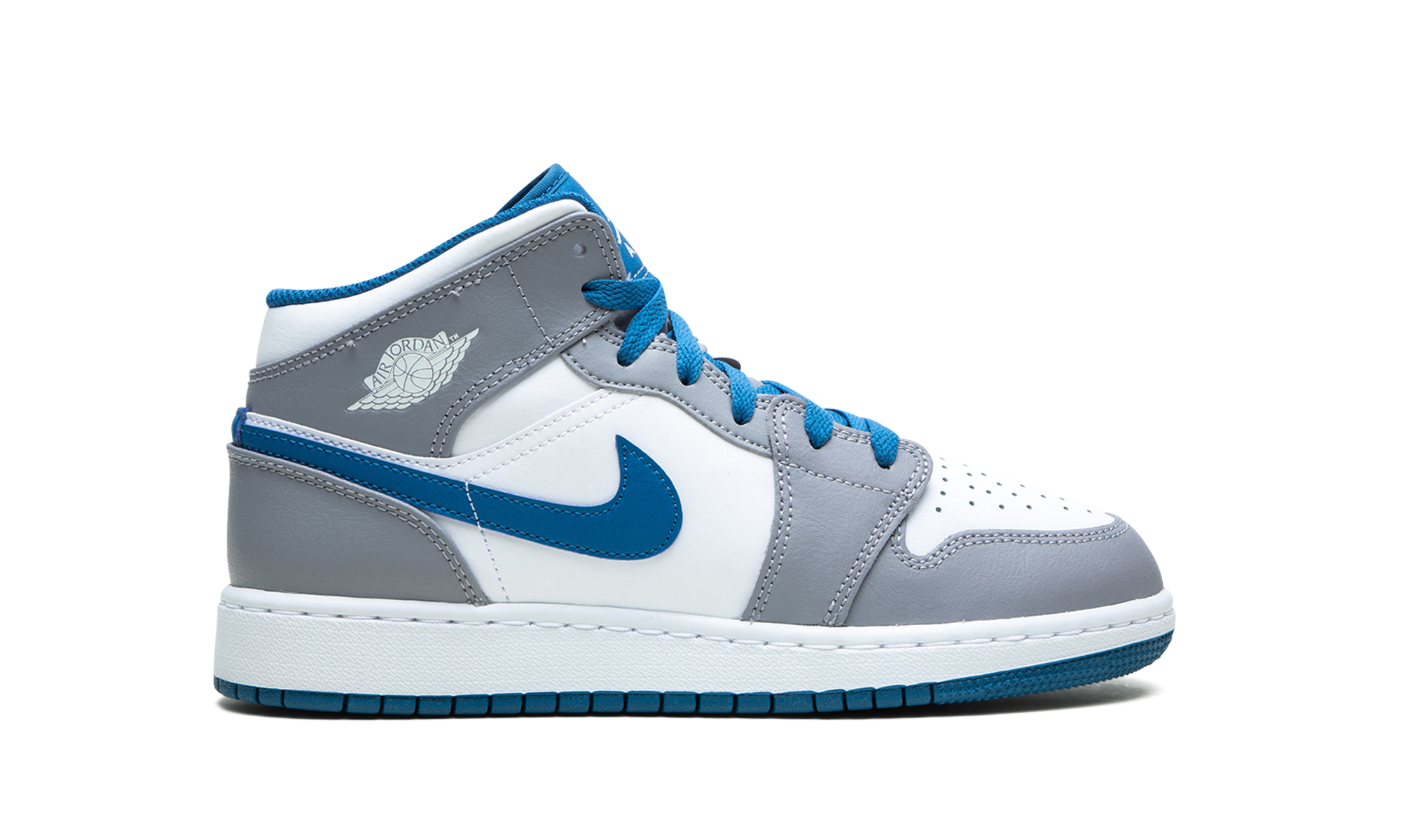 Air Jordan 1 Mid True Blue Cement (GS) 7