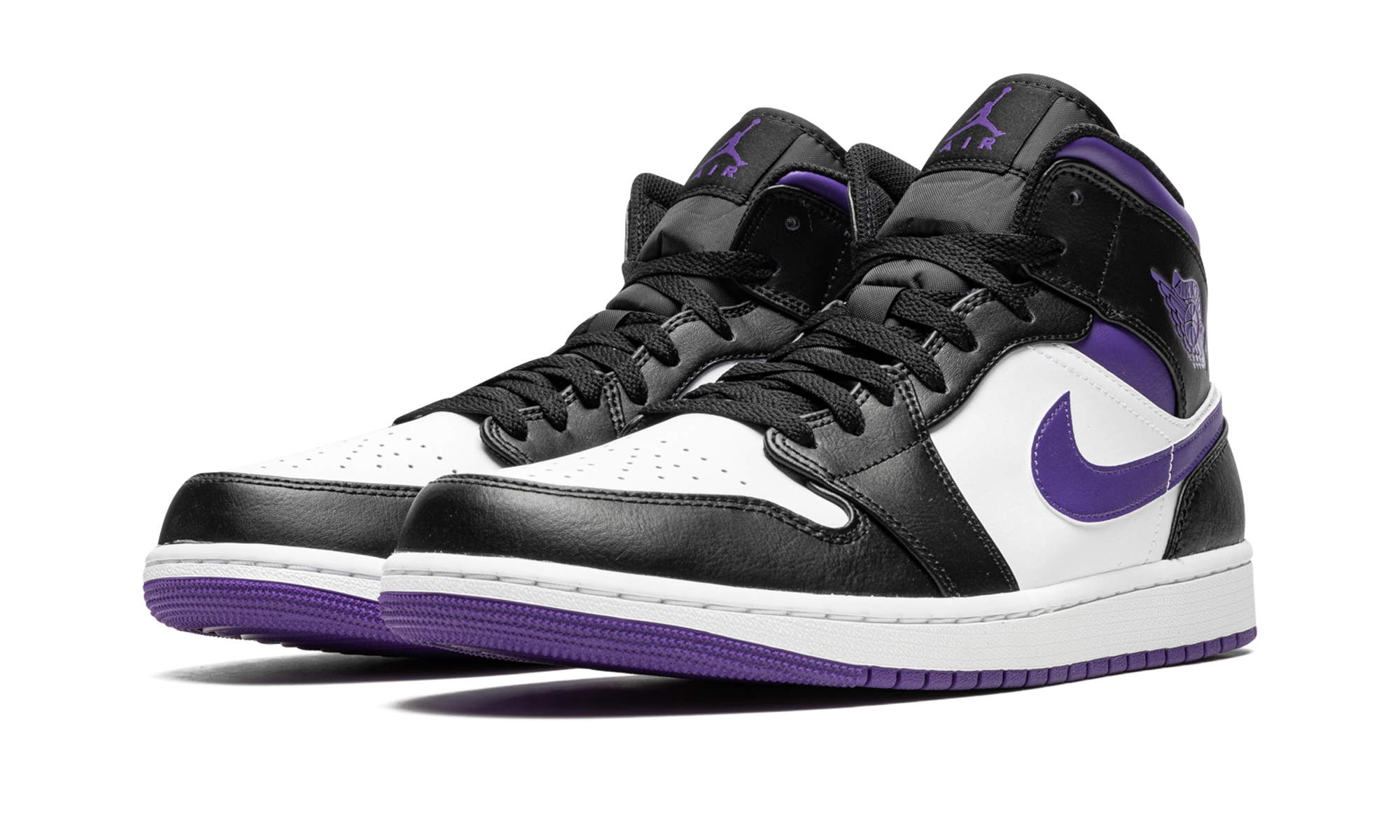 Air Jordan 1 Mid White Black Purple