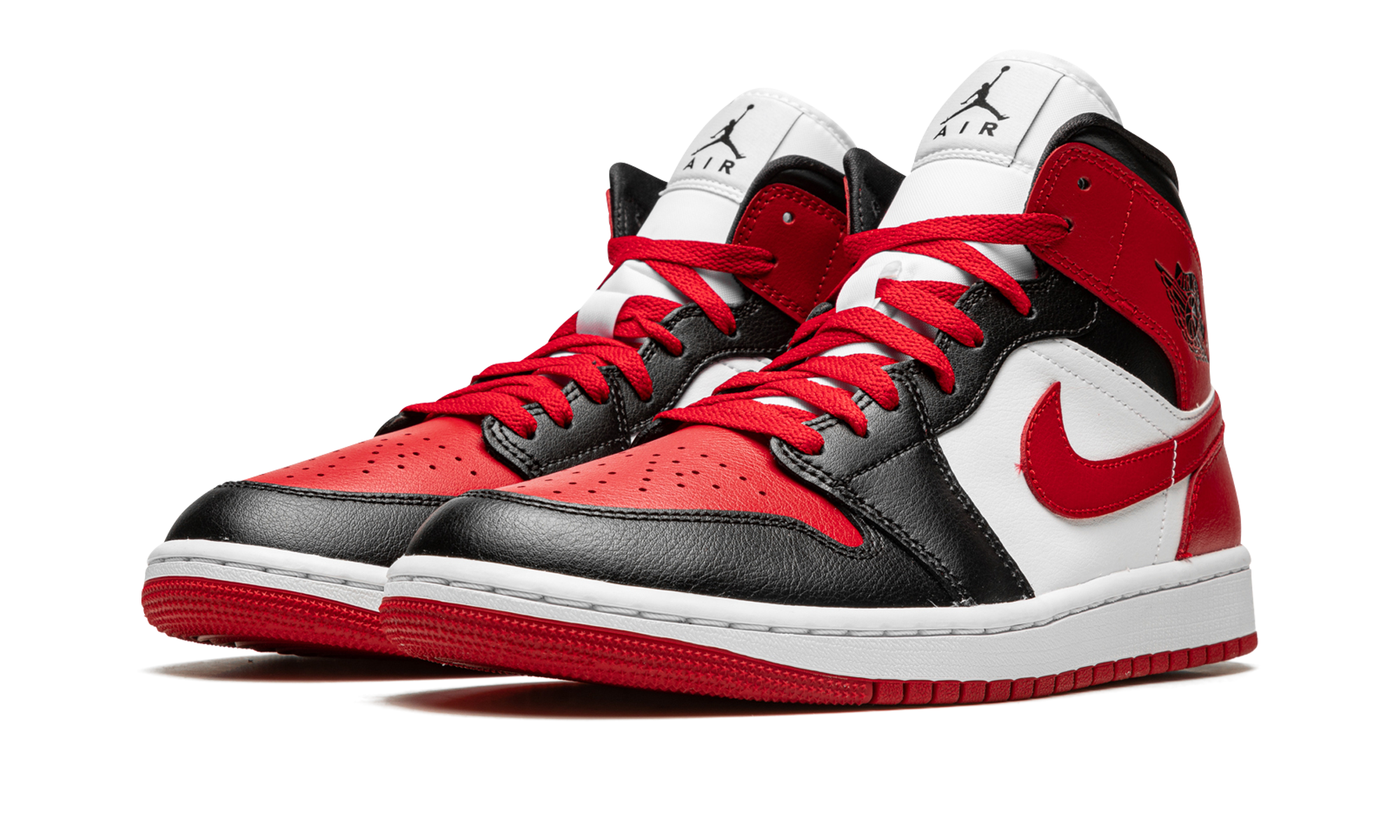 Air Jordan 1 Mid White Bred Toe 2
