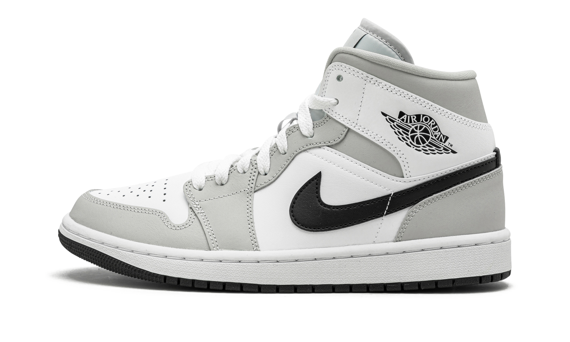 Air Jordan 1 Mid White Light Smoke Gray 2