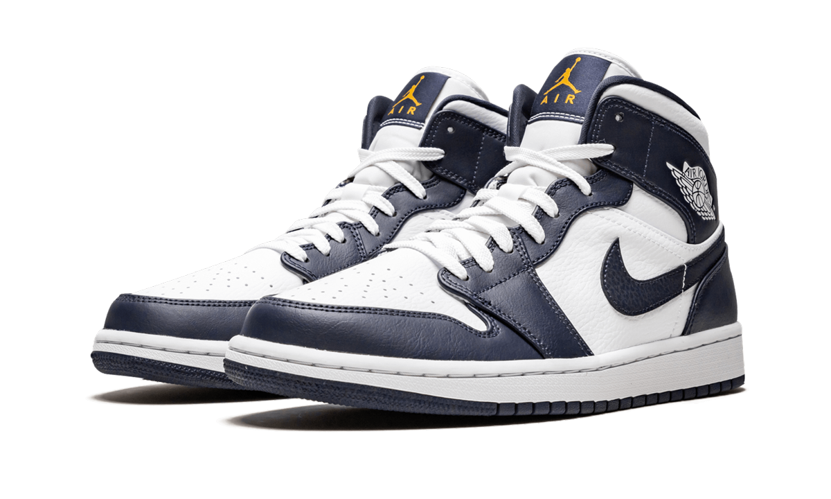Air Jordan 1 Mid White Metallic Gold Obsidian 3