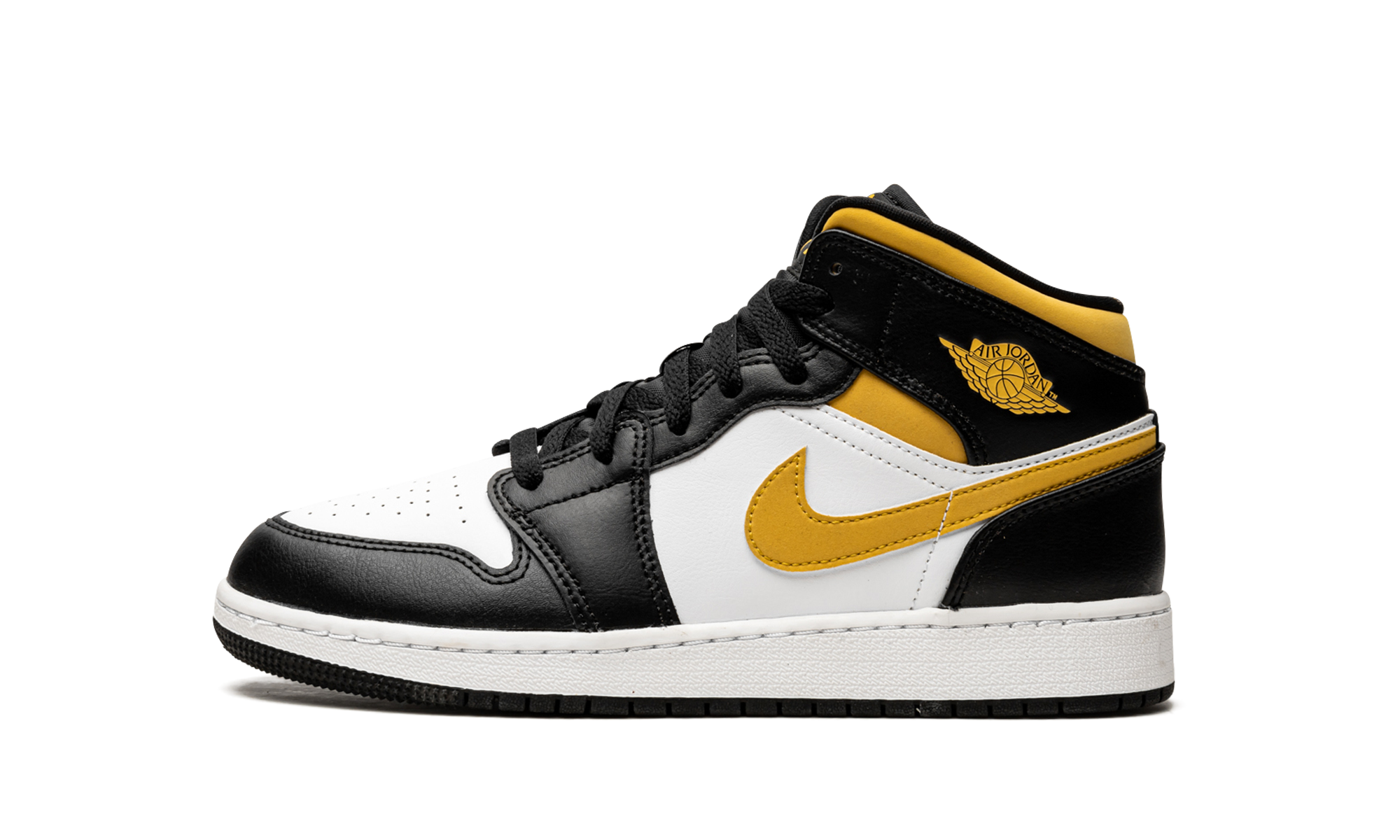 Air Jordan 1 Mid White Pollen Black (GS) 2