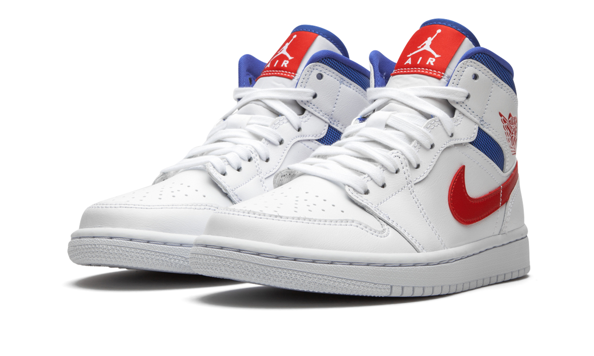 Air Jordan 1 Mid White Red Royal (W) 2