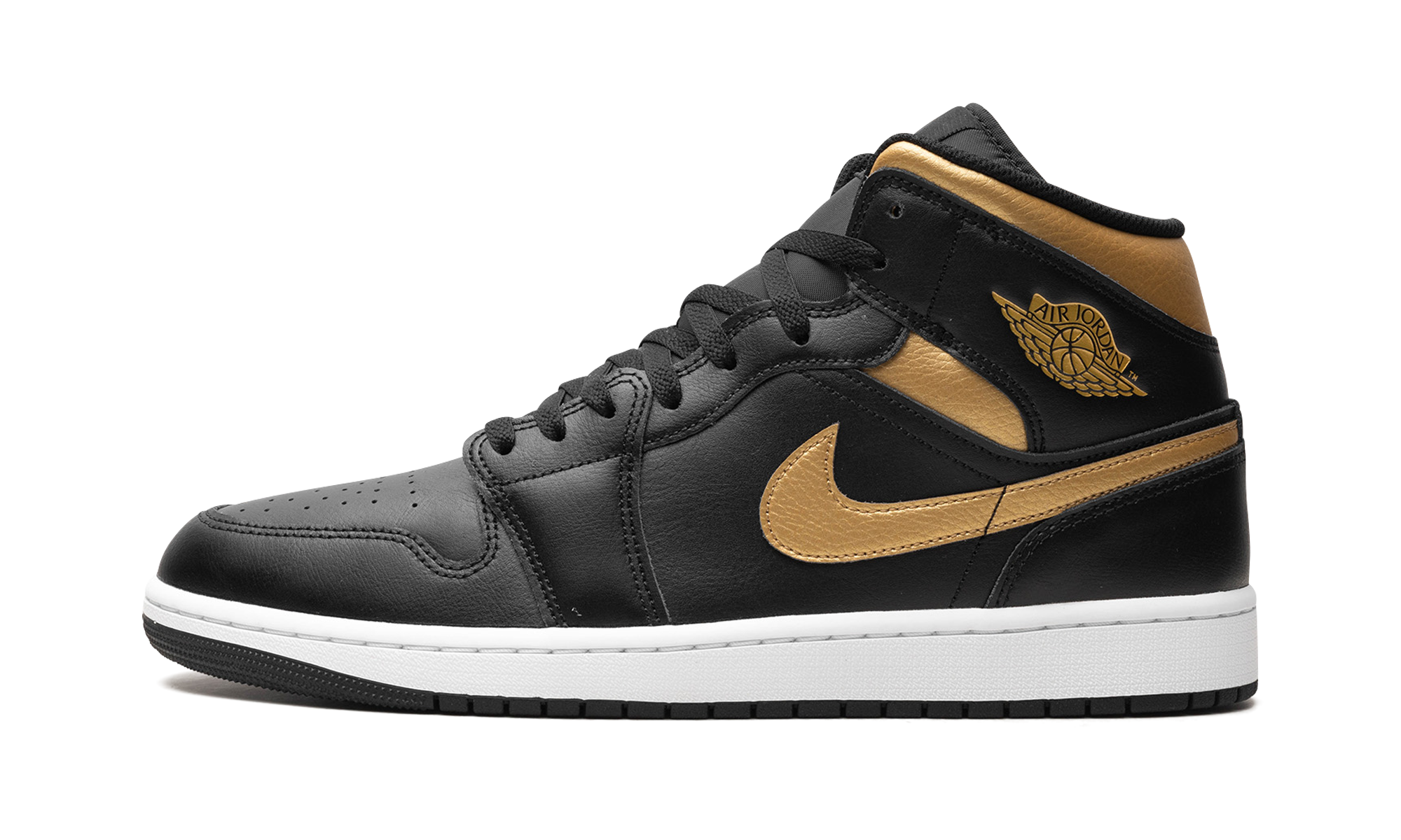 Jordan 1 Mid Black Metallic Gold 1