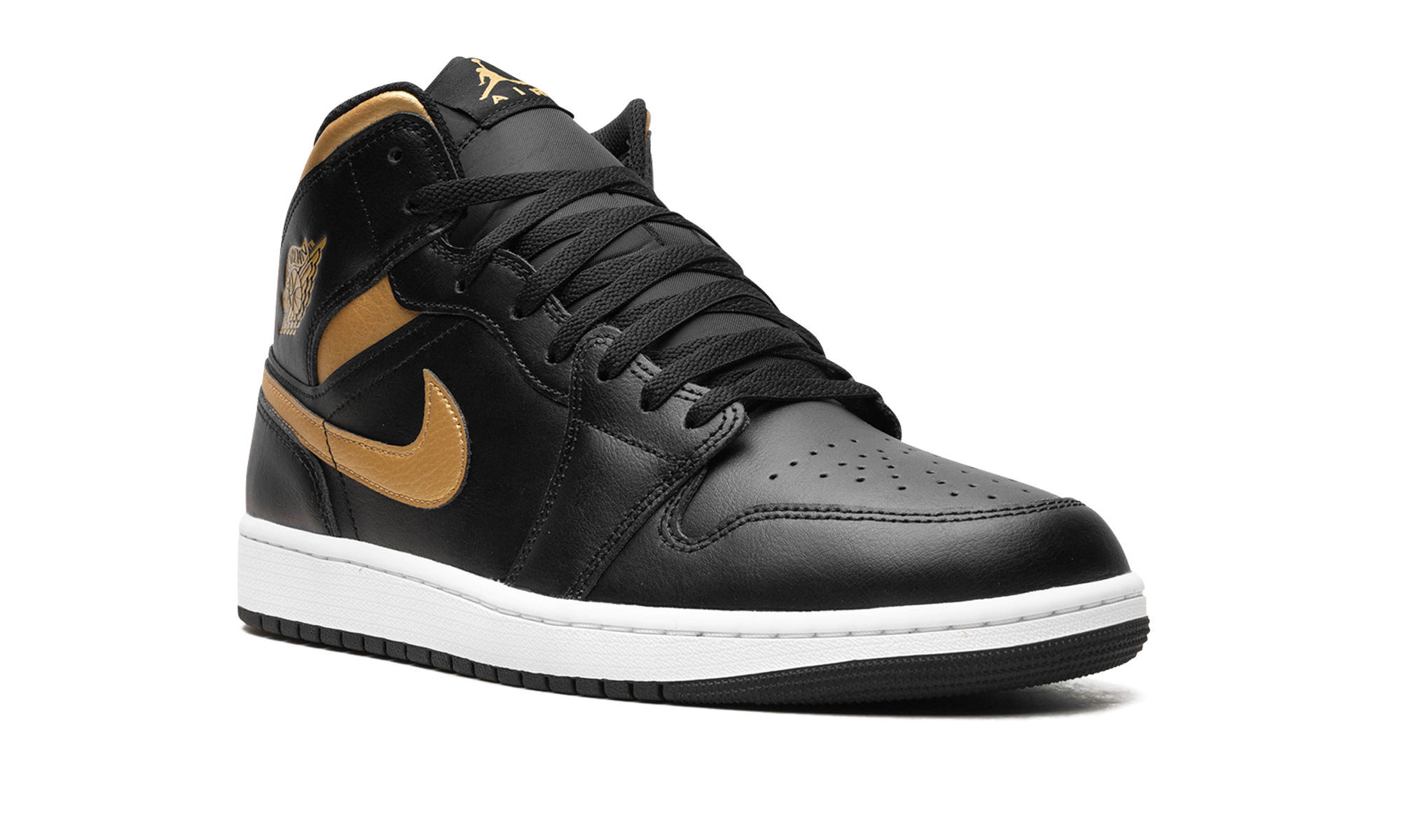 Jordan 1 Mid Black Metallic Gold 2