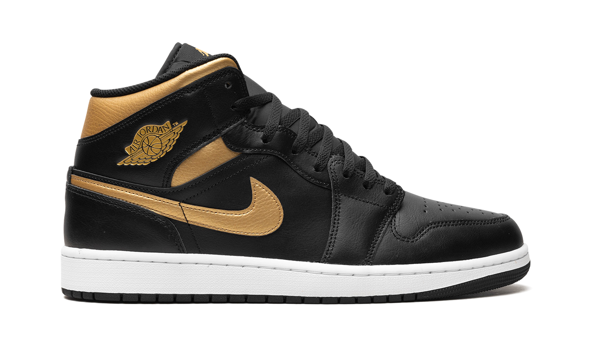 Jordan 1 Mid Black Metallic Gold 7