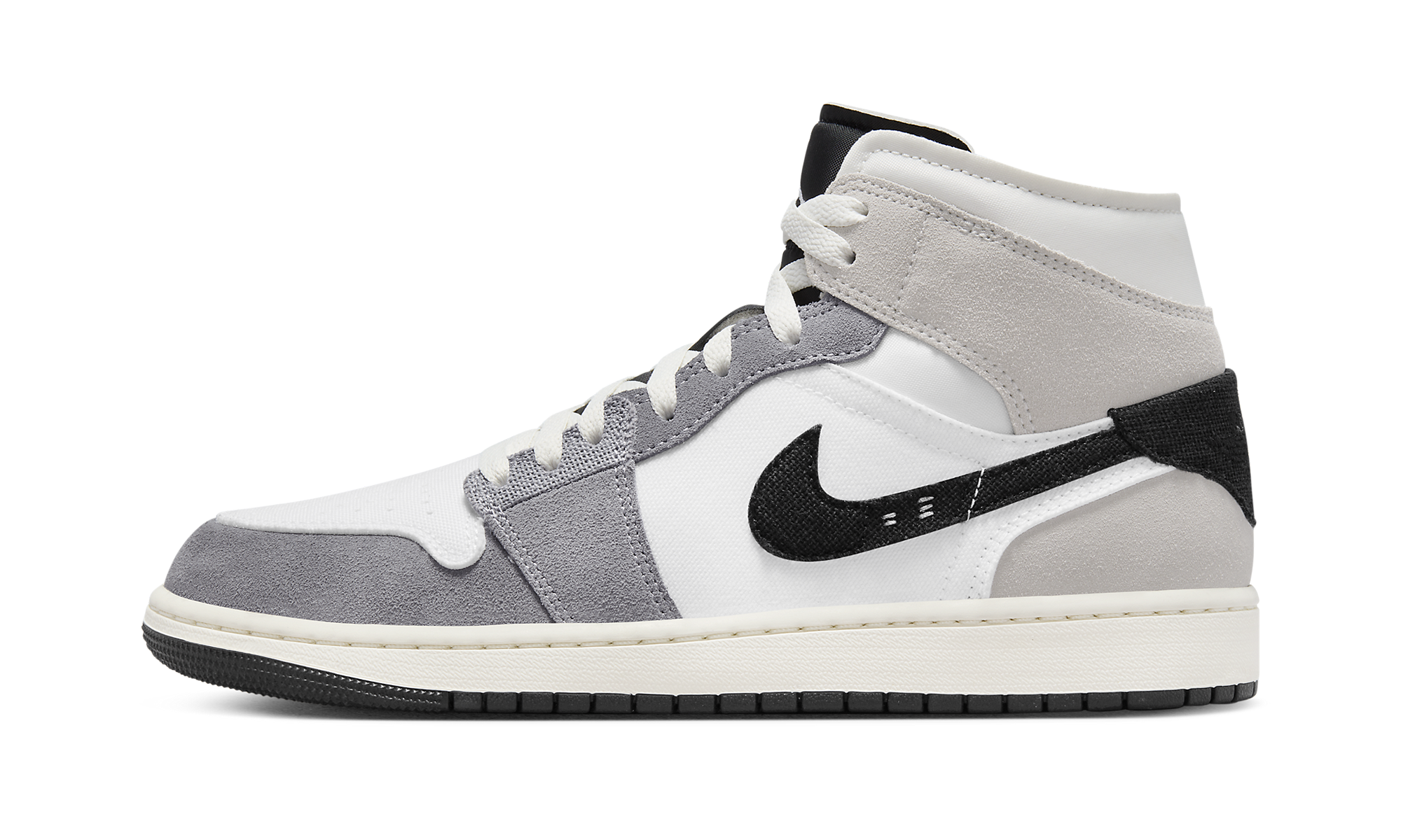 Jordan 1 Mid SE Craft White Cement Grey Black 1
