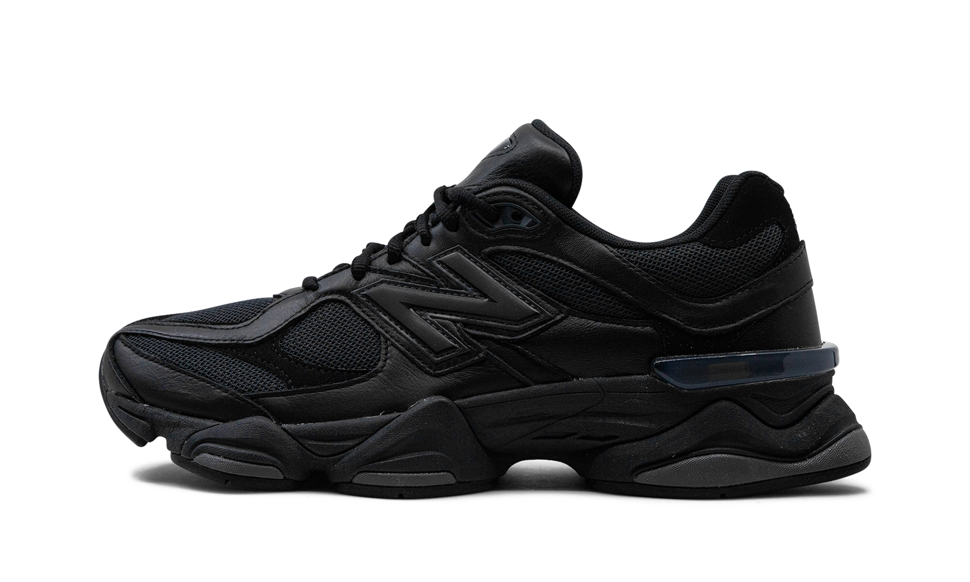 New Balance 9060 Triple Black Leather 1