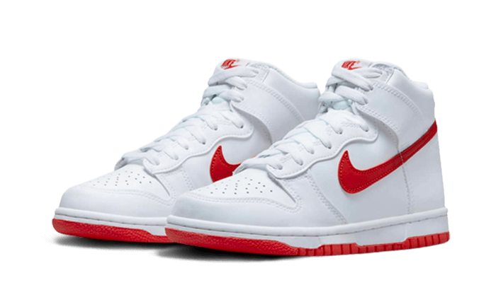 Nike Dunk High White Picante Red